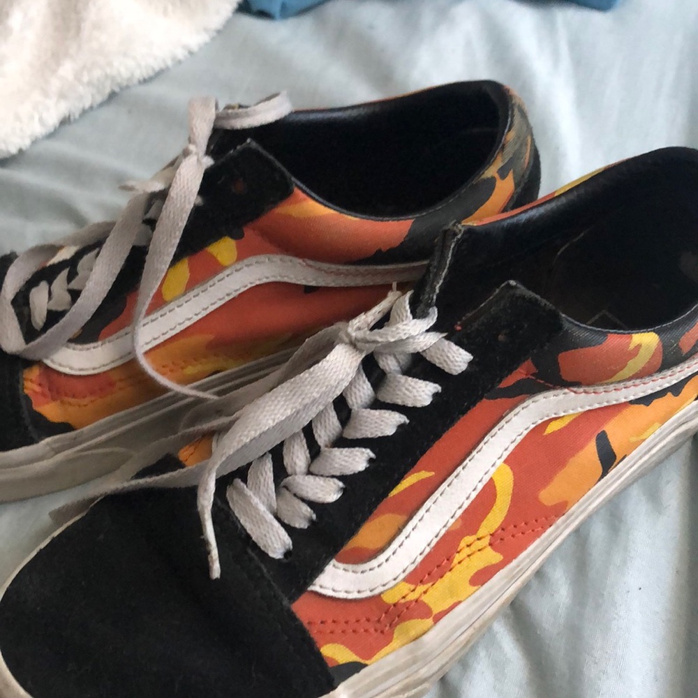 orange camo vans